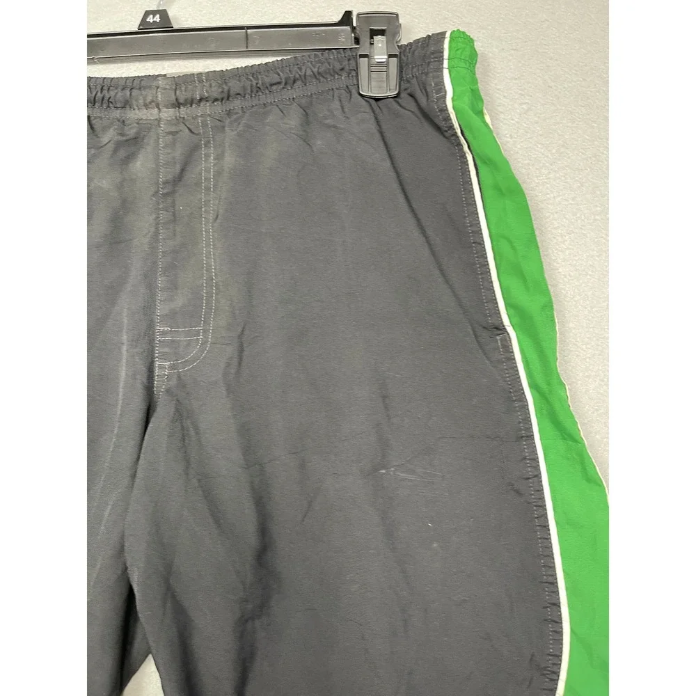 Nike Athletic Shorts Nylon Black Green Size Medium Mens